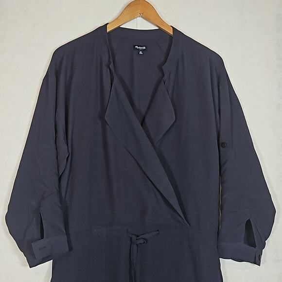 Madewell Drapey Crepe Navy Blue Jumpsuit - Picture 5 of 12